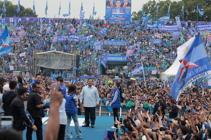 Kampanye nasional Partai Demokrat bertajuk 'Demokrat Menang, Prabowo Presiden' di Stadion Gajayana, Kota Malang. (Dok. TKN Prabowo Gibran)