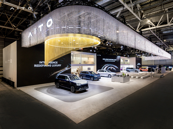 AITO showcased the AITO 9, AITO 8, AITO 7 and AITO 6 at the 2026 Paris Motor Show